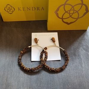 Kendra Scott ☆ Russell Brown Beaded Hoop Earrings